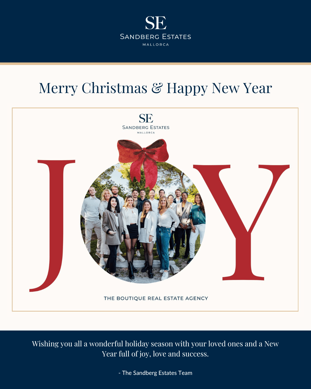 Festliche Wünsche vom Team von Sandberg Estates