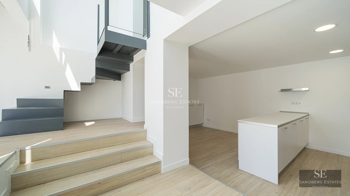 View of a modern villa with infinity pool, lush garden, and minimalist architecture. Bright interior with large windows.