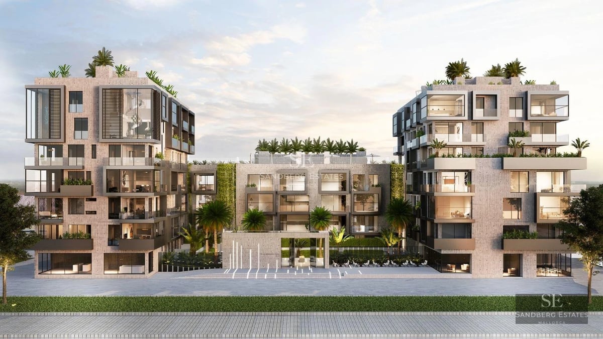 Exterior of a modern villa with an infinity pool, large windows, and lush gardens. Minimalist and elegant architectural design.