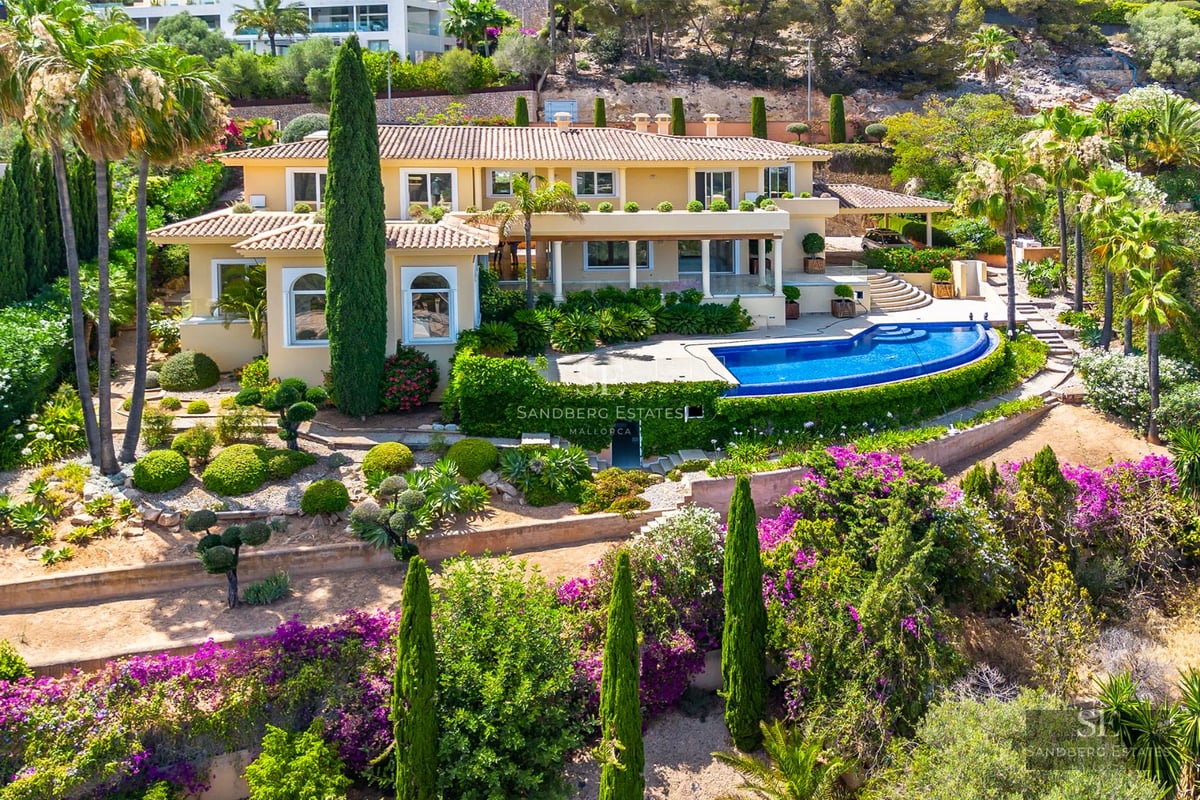 Spacious living room with floor-to-ceiling windows, infinity pool, and panoramic views. Modern design with high-quality finishes and natural light.