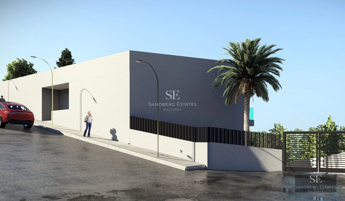 Pool view with loungers and umbrellas. Modern facade, manicured garden. Ideal for relaxation. Luxury property.