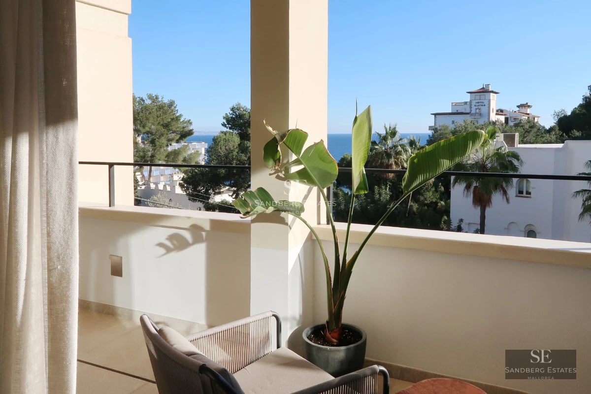 View of a modern villa with a pool, large windows, and lush greenery. Minimalist design with luxury touches.