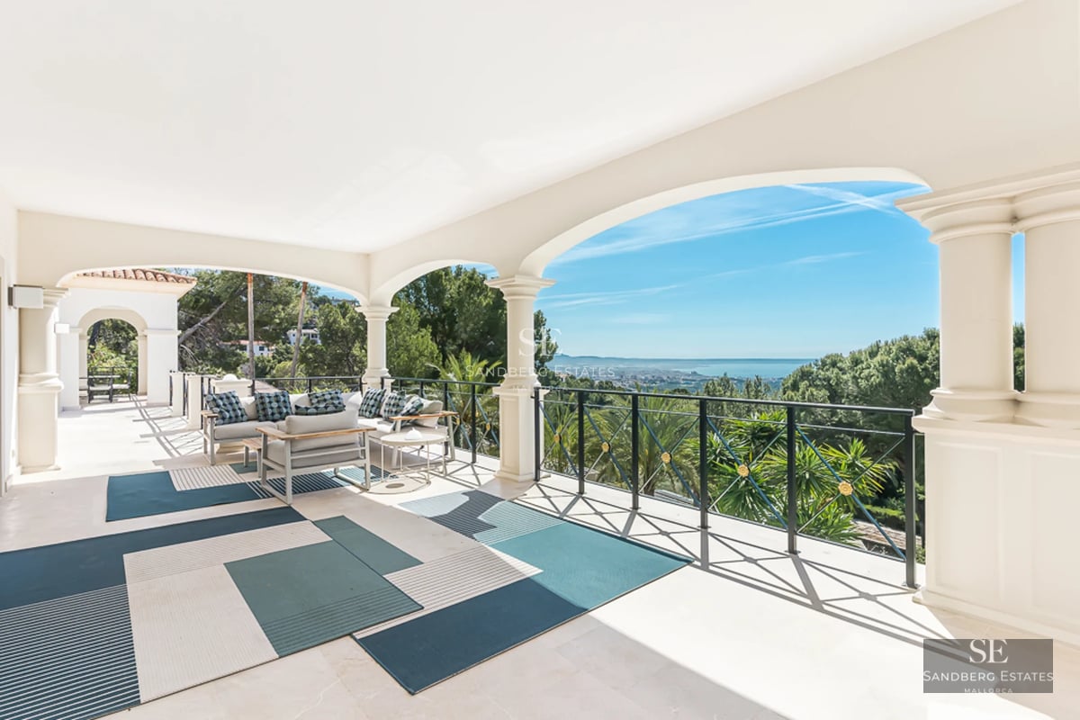 Modern exterior featuring a pool, landscaped garden, and minimalist facade. Soft ambient lighting and large windows.