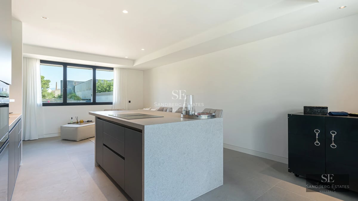 Exterior view of a luxury house with a pool, gardens, and spacious terraces. Modern design with high-quality finishes.