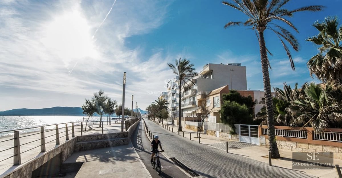 Spacious living room with floor-to-ceiling windows, designer sofas, and access to terrace with views. Modern interior with abundant natural light.