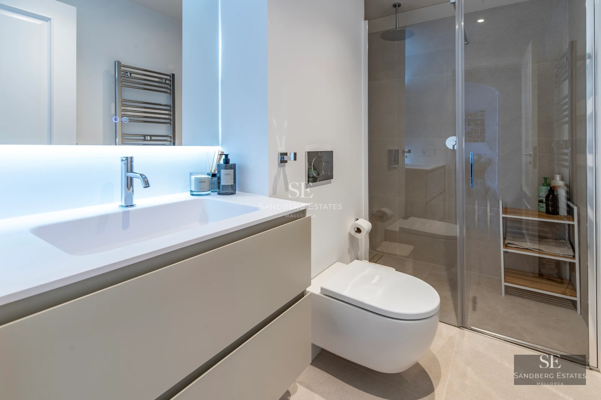 Exterior view of a modern villa with a pool, gardens, and large windows reflecting minimalist architectural design.