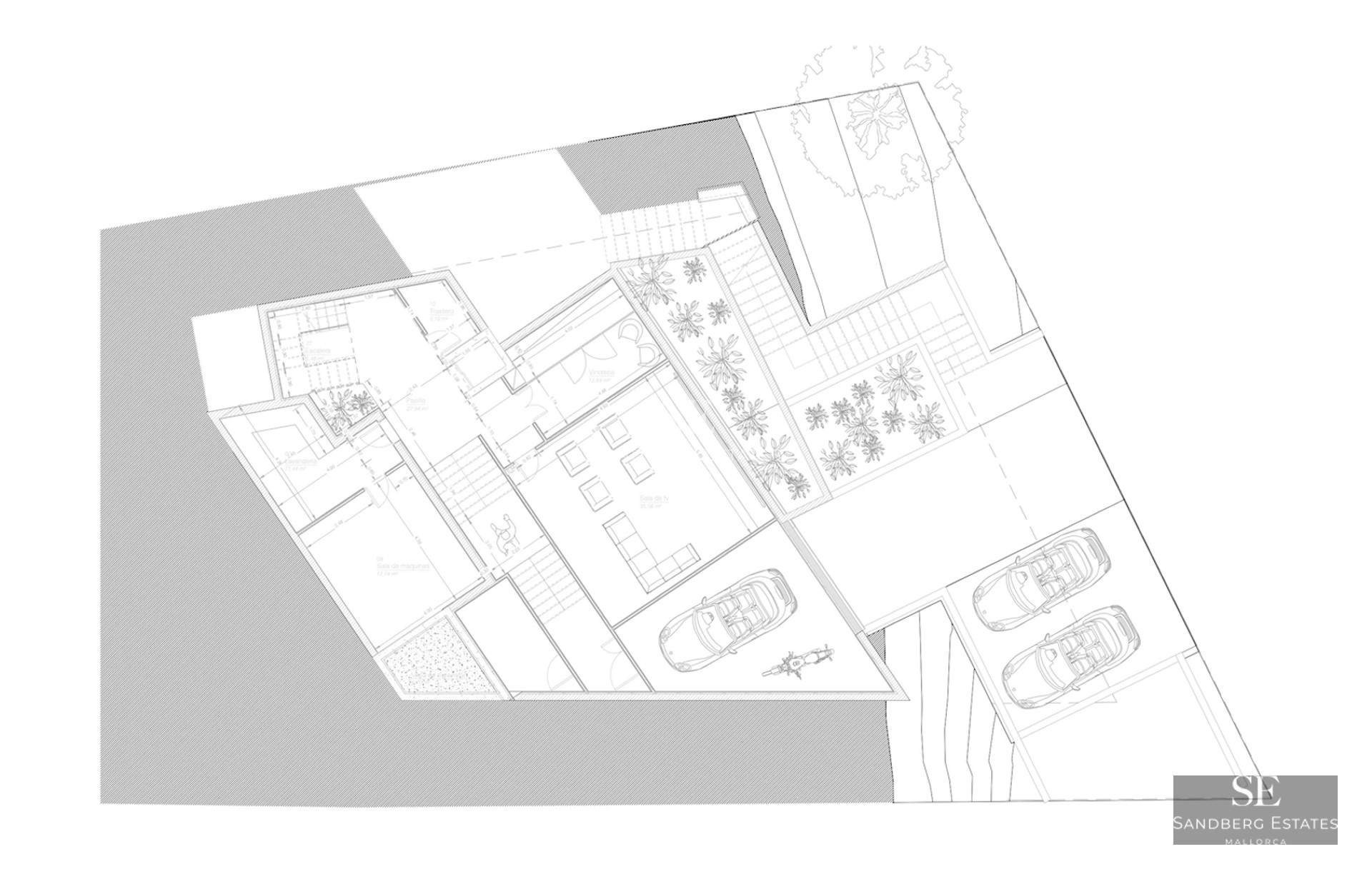 Exterior view of a modern villa with pool, lush garden, and large windows capturing natural light.