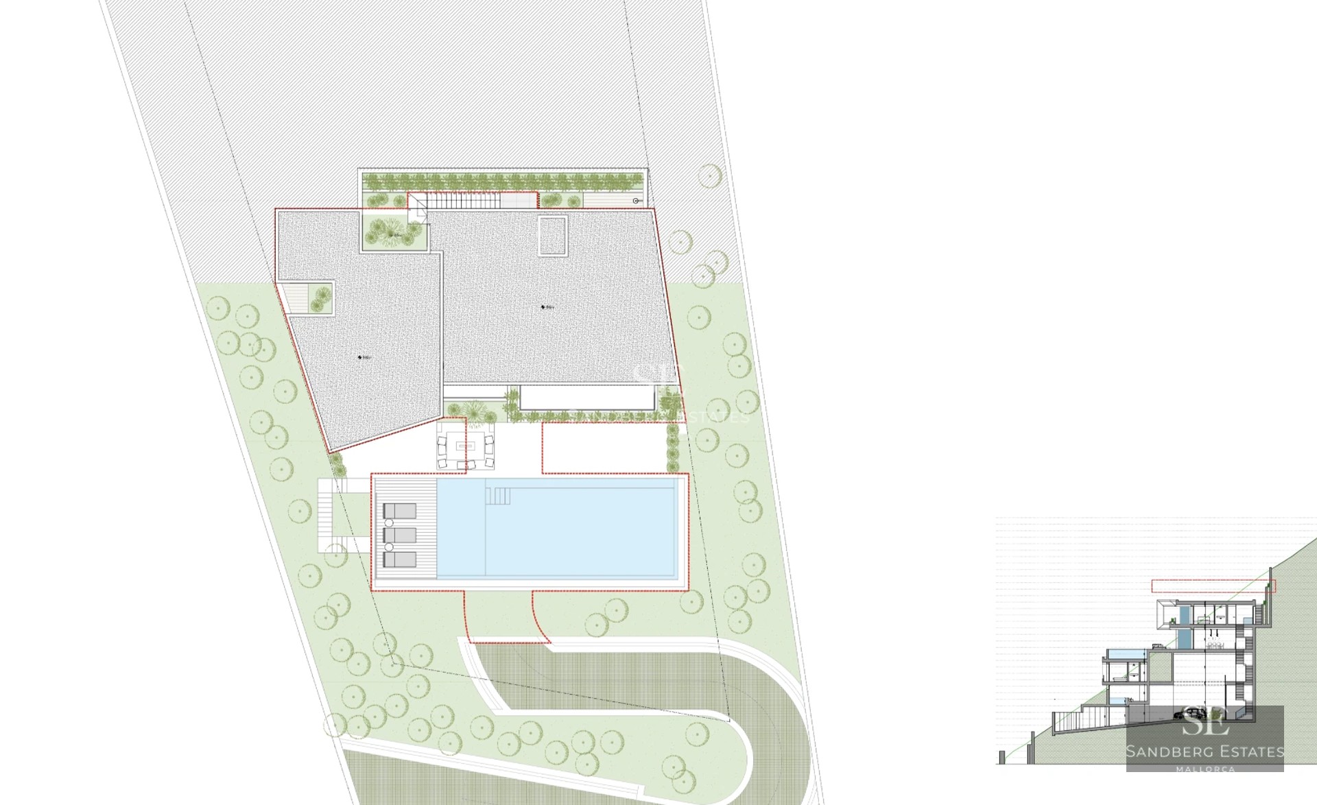 Bright living room featuring large windows, light wood floors, a modern fireplace, and panoramic sea views. Contemporary designer furniture.