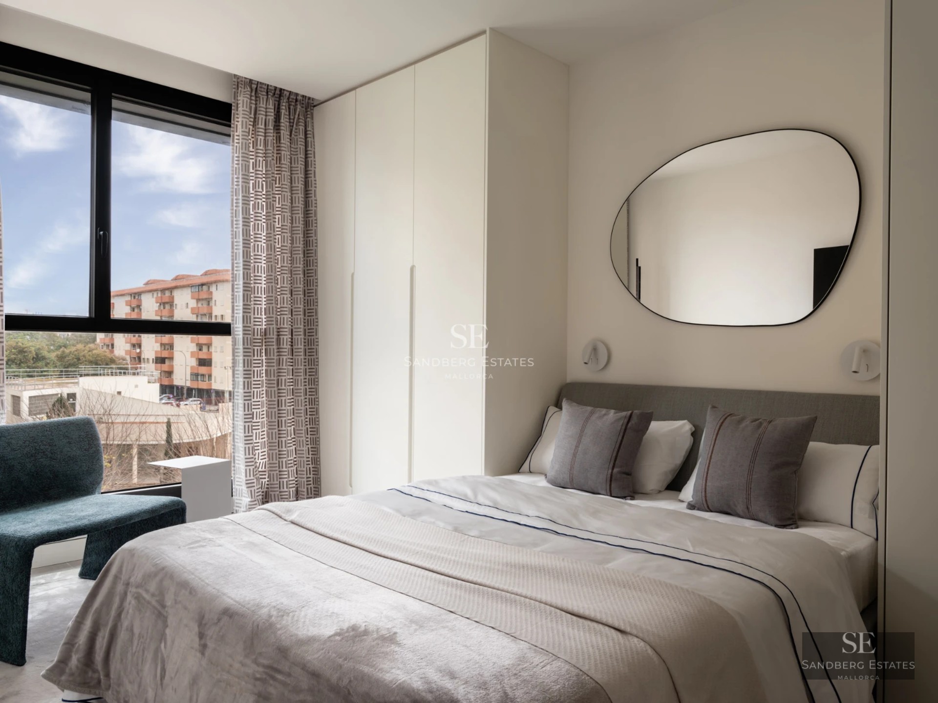 View of a luxurious villa with pool, manicured garden, modern architecture, and large windows. Abundant natural lighting.