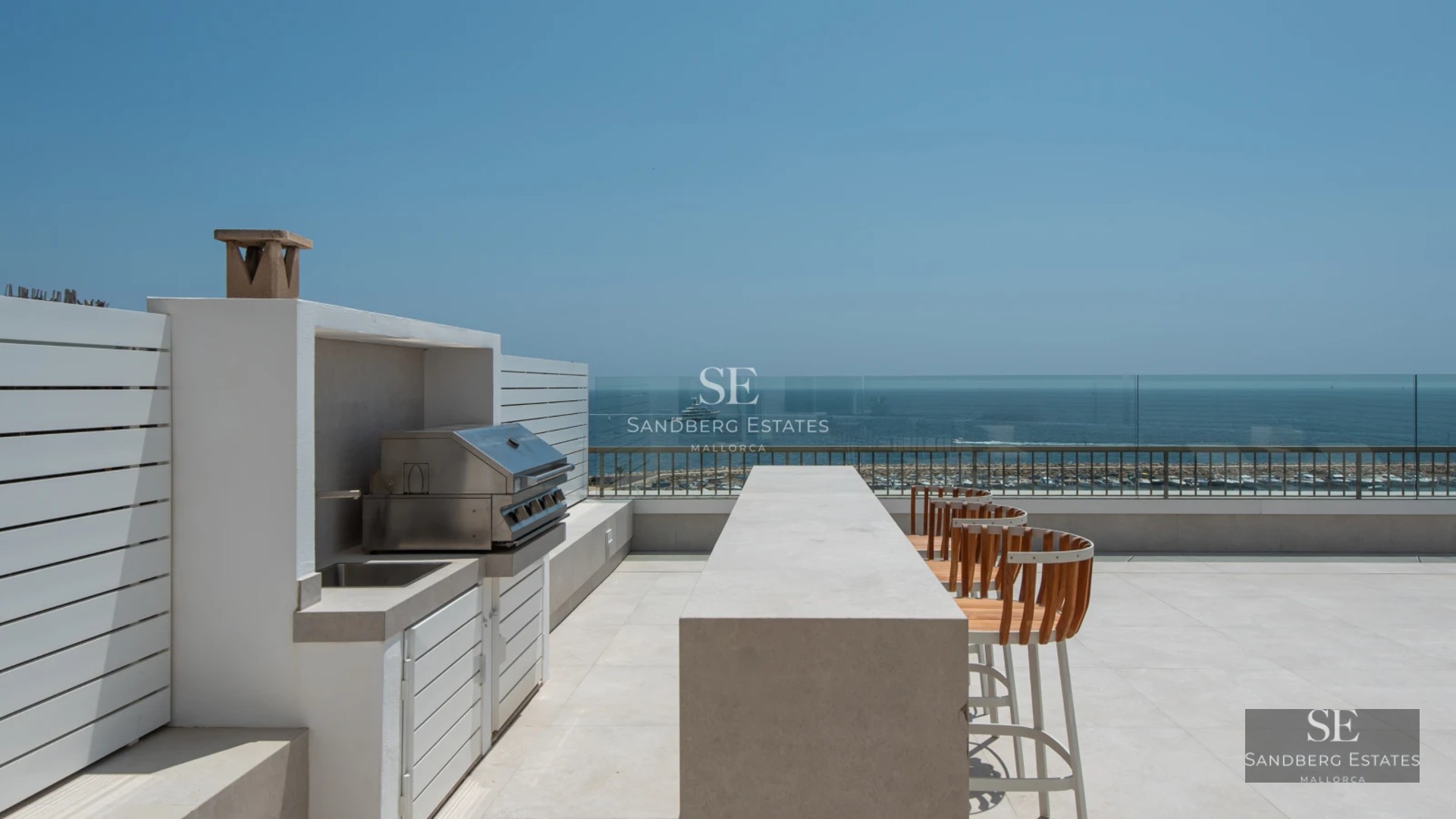 View of modern villa with pool. Large windows, wood deck, minimalist design. Luxury and comfort in a serene environment.