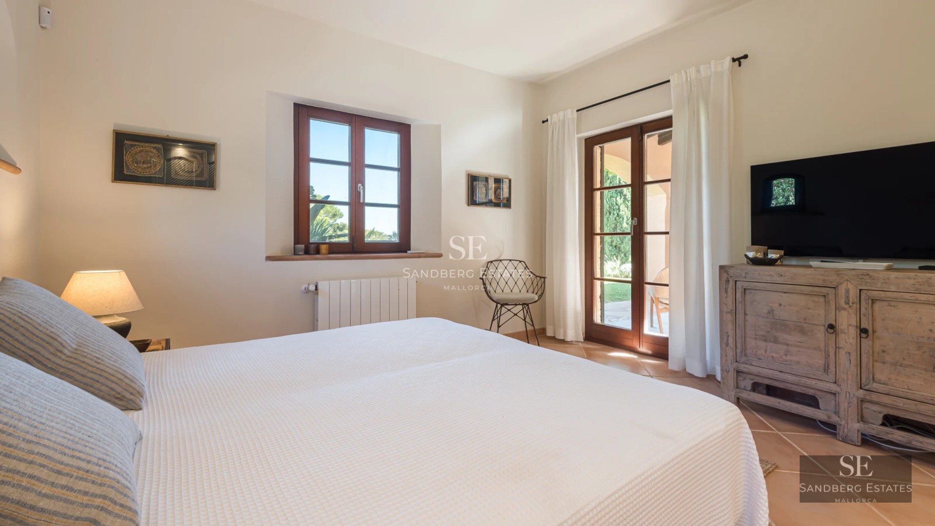 Exterior view of a modern villa with a pool, garden, and large windows. Minimalist architecture and elegant design.