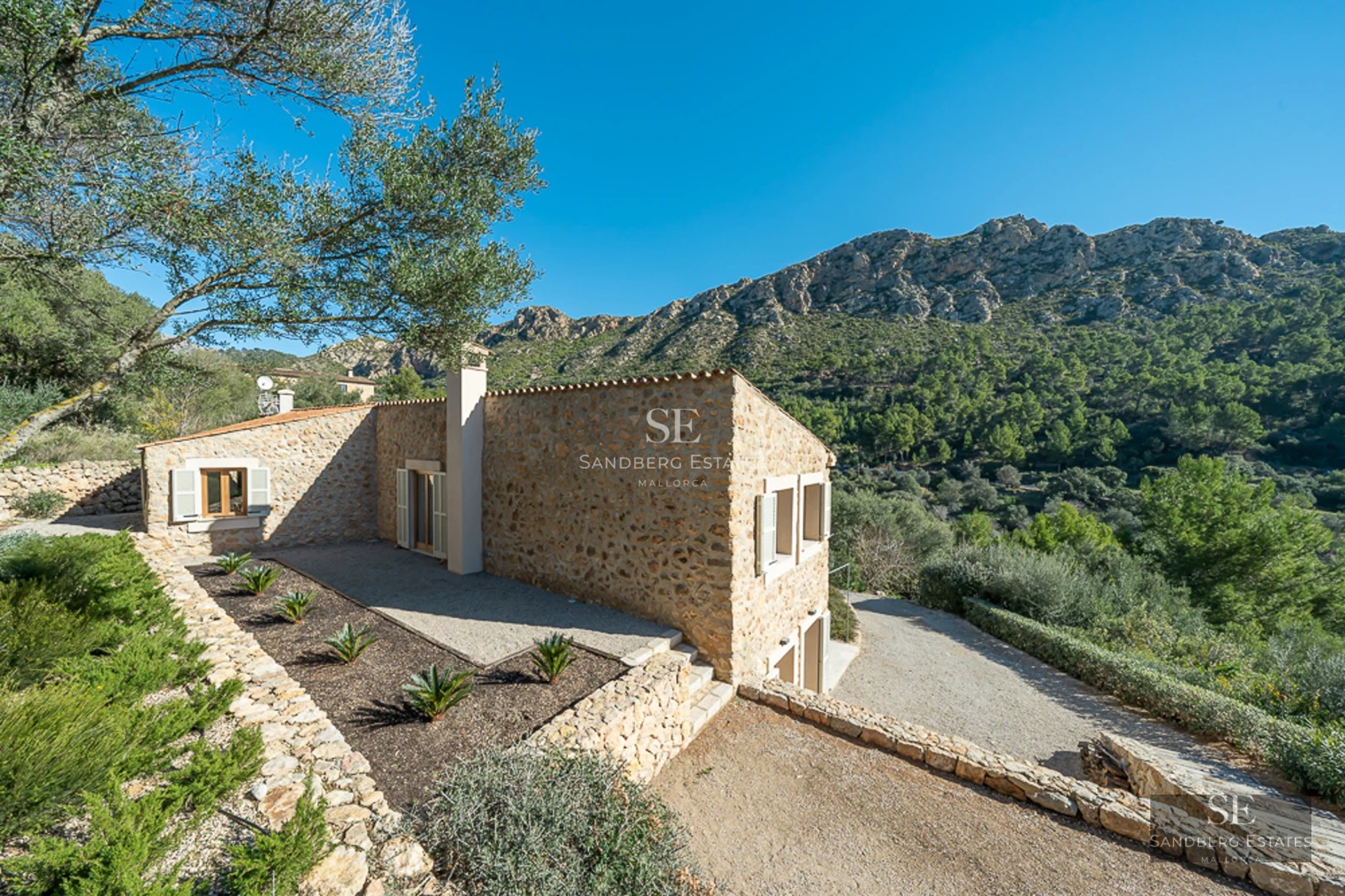 Exterior view of modern villa with infinity pool, manicured garden, and expansive terraces. Minimalist architecture and natural light.