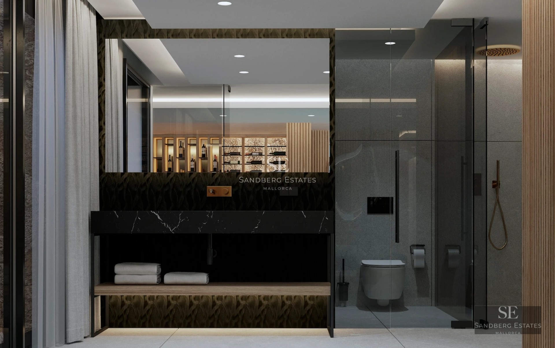 Spacious, bright living room with floor-to-ceiling windows, light wood floors, and modern decor. Beige sofa and balcony access with a view.