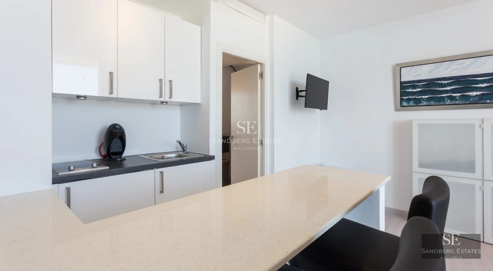 Exterior view of a modern villa with a pool, manicured garden, and spacious outdoor living areas. Minimalist design with high-quality finishes.