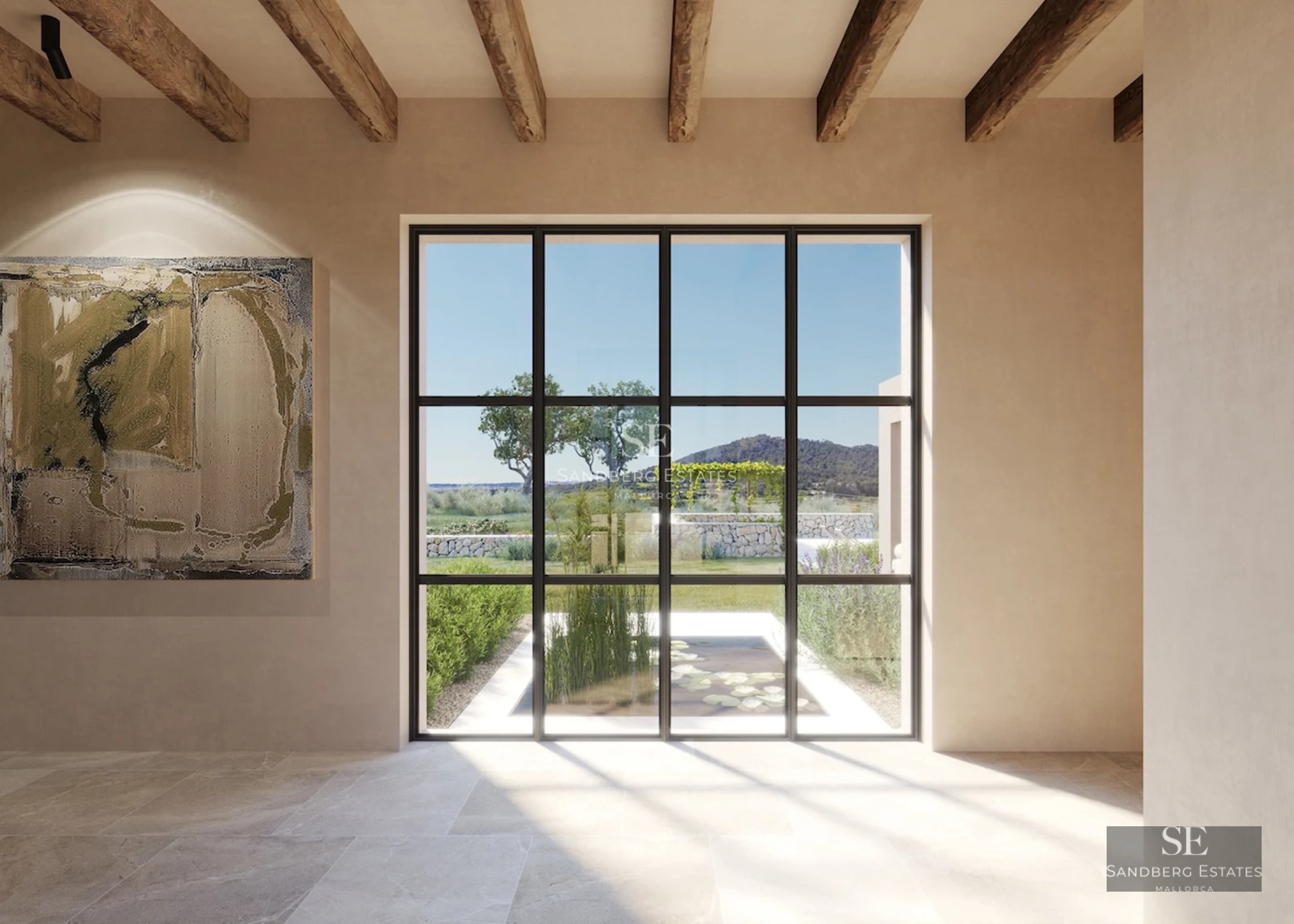 View of a luxurious pool with modern design, surrounded by lush greenery and stunning architecture.