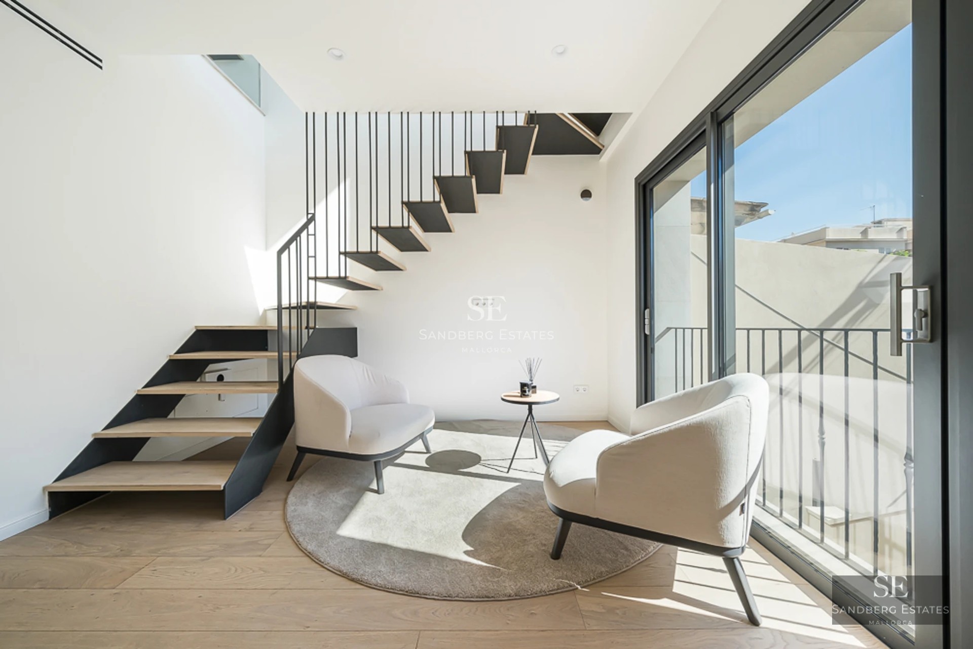 Expansive terrace featuring an infinity pool and panoramic views. Modern design, elegant furnishings, and lush greenery.