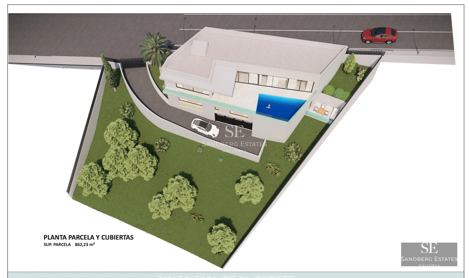 Spacious, bright living room with large windows, sea view, light wood floors and modern furniture in neutral tones.