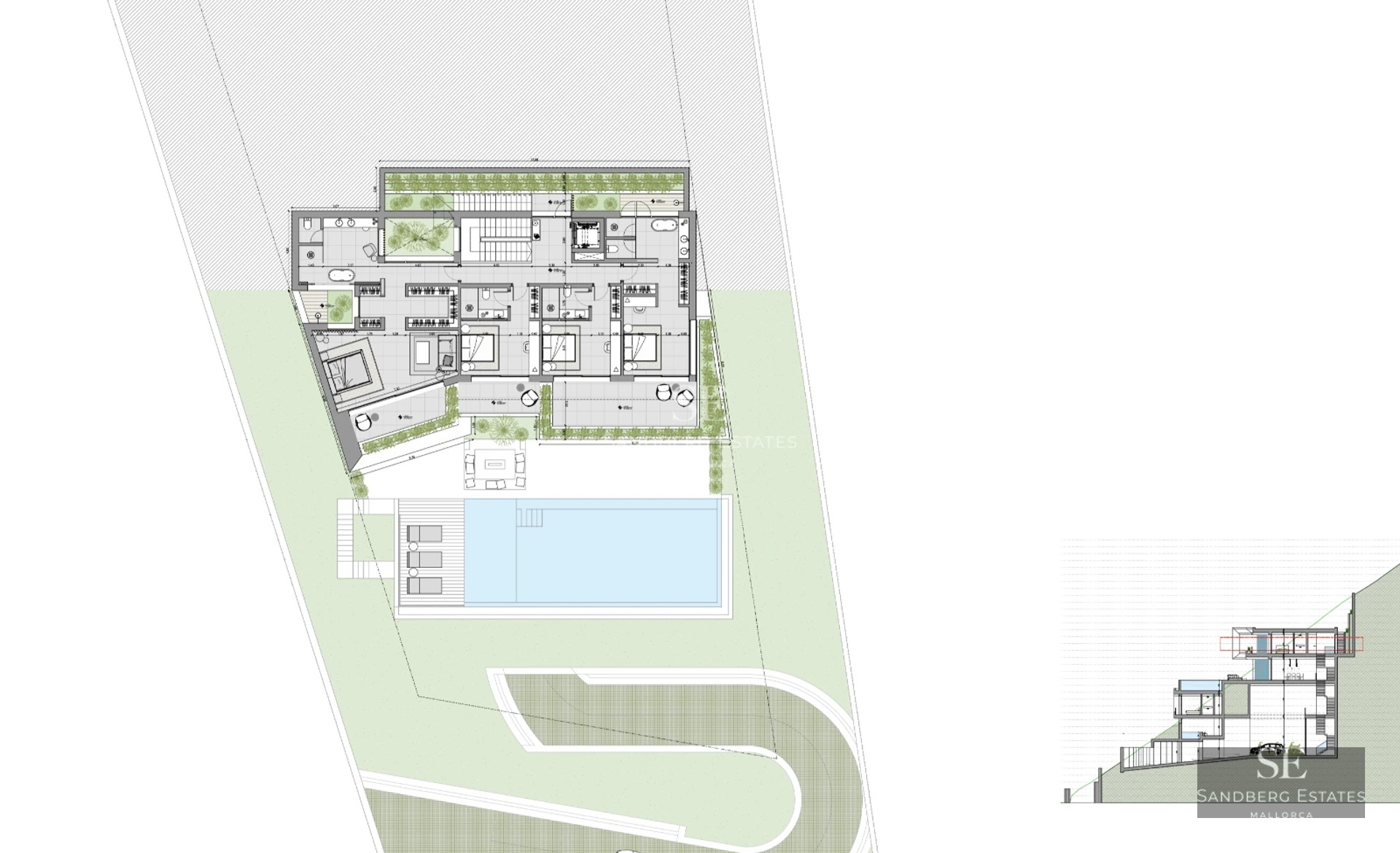 Spacious balcony with stunning views. Modern design with glass railing and wood flooring. Ideal space to relax and enjoy the surroundings.