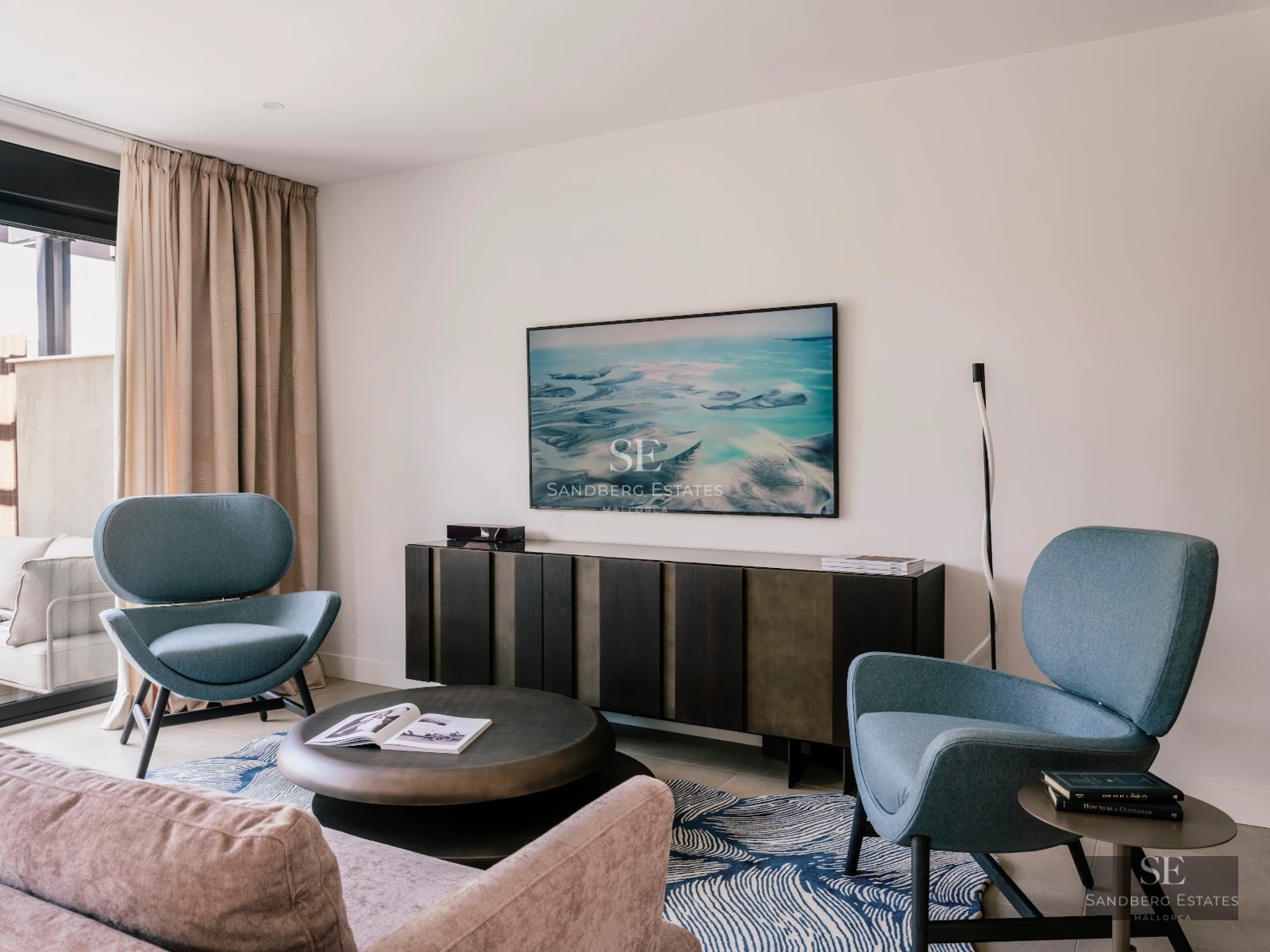 Spacious terrace with pool, designer furniture, and panoramic views. Modern architecture with clean lines and ample light.