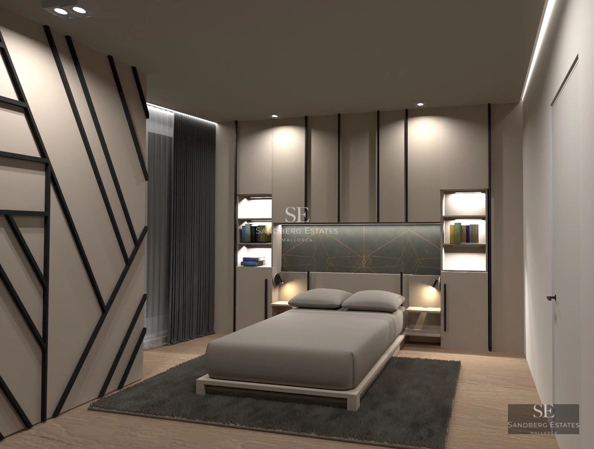 Expansive infinity pool and outdoor living space. Modern architecture with large windows and lush landscaping.