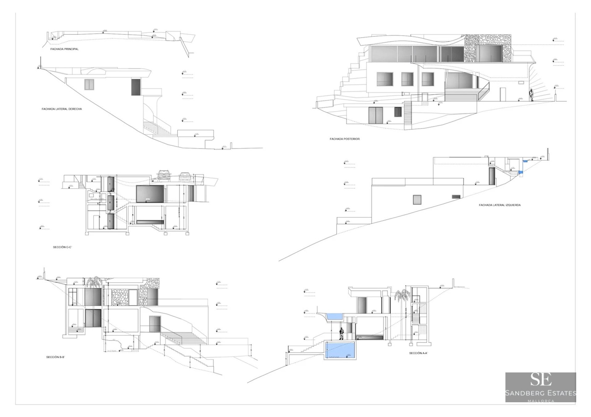 Spacious living room with expansive windows, fireplace, and pool view. Modern design, natural light, and high-quality finishes.