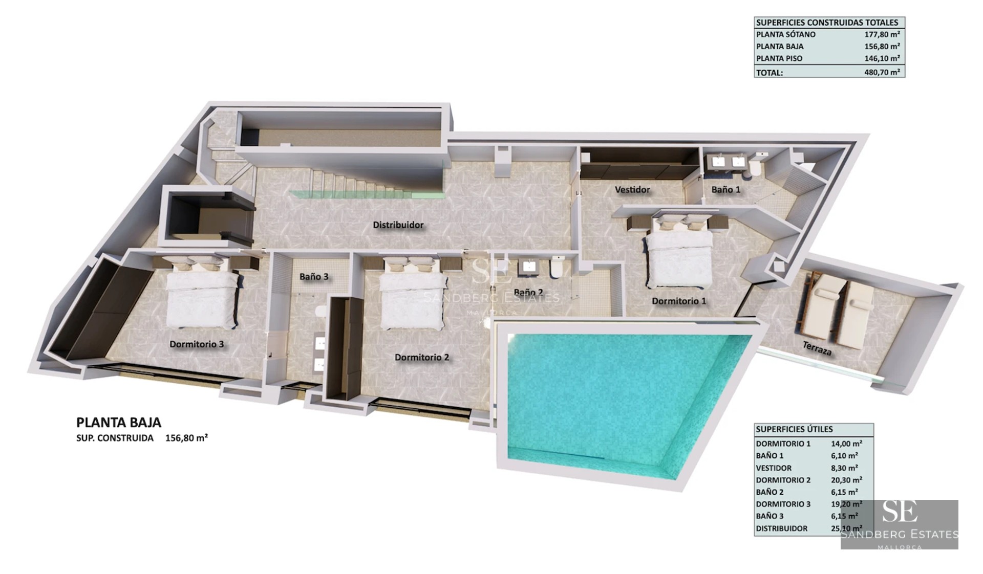 Spacious balcony with sea view, modern furniture, glass railing. Bright interior with direct access to the balcony.