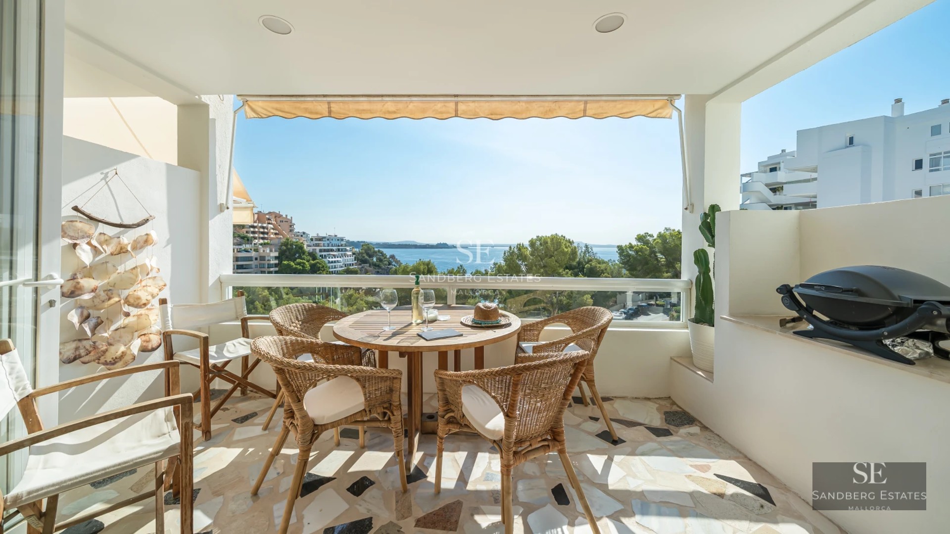 Exterior view of a modern house with a pool, large windows, and a manicured garden. Sleek and minimalist design.