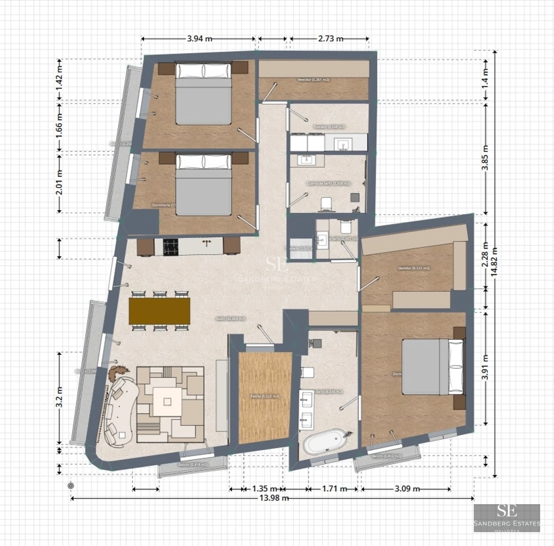 Spacious terrace with infinity pool, panoramic views, modern furniture, and lush garden. Ideal for relaxation and entertainment.