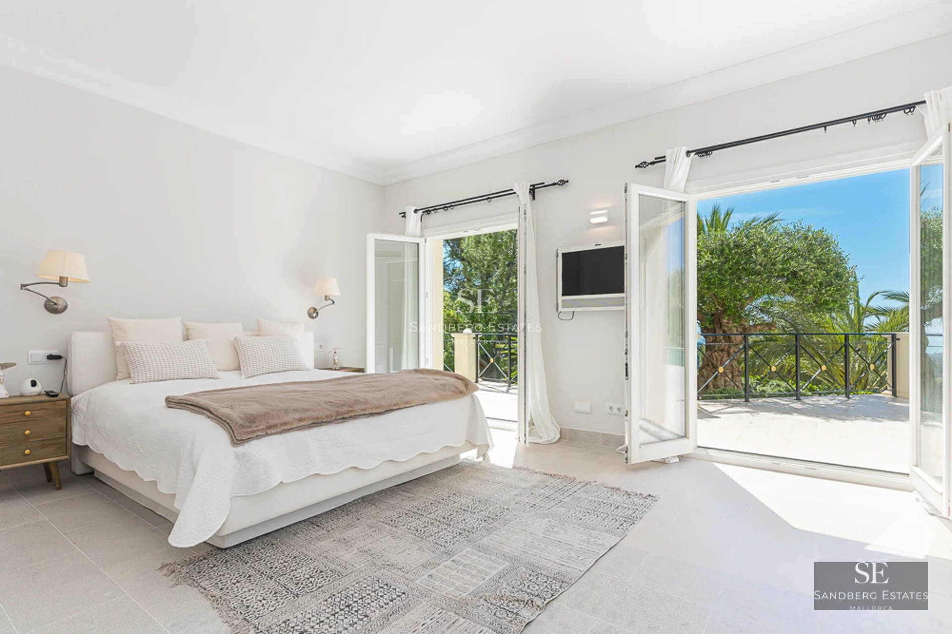 View of a luxurious villa with a pool, modern design, large windows, and lush garden. Perfect blend of indoor and outdoor living.