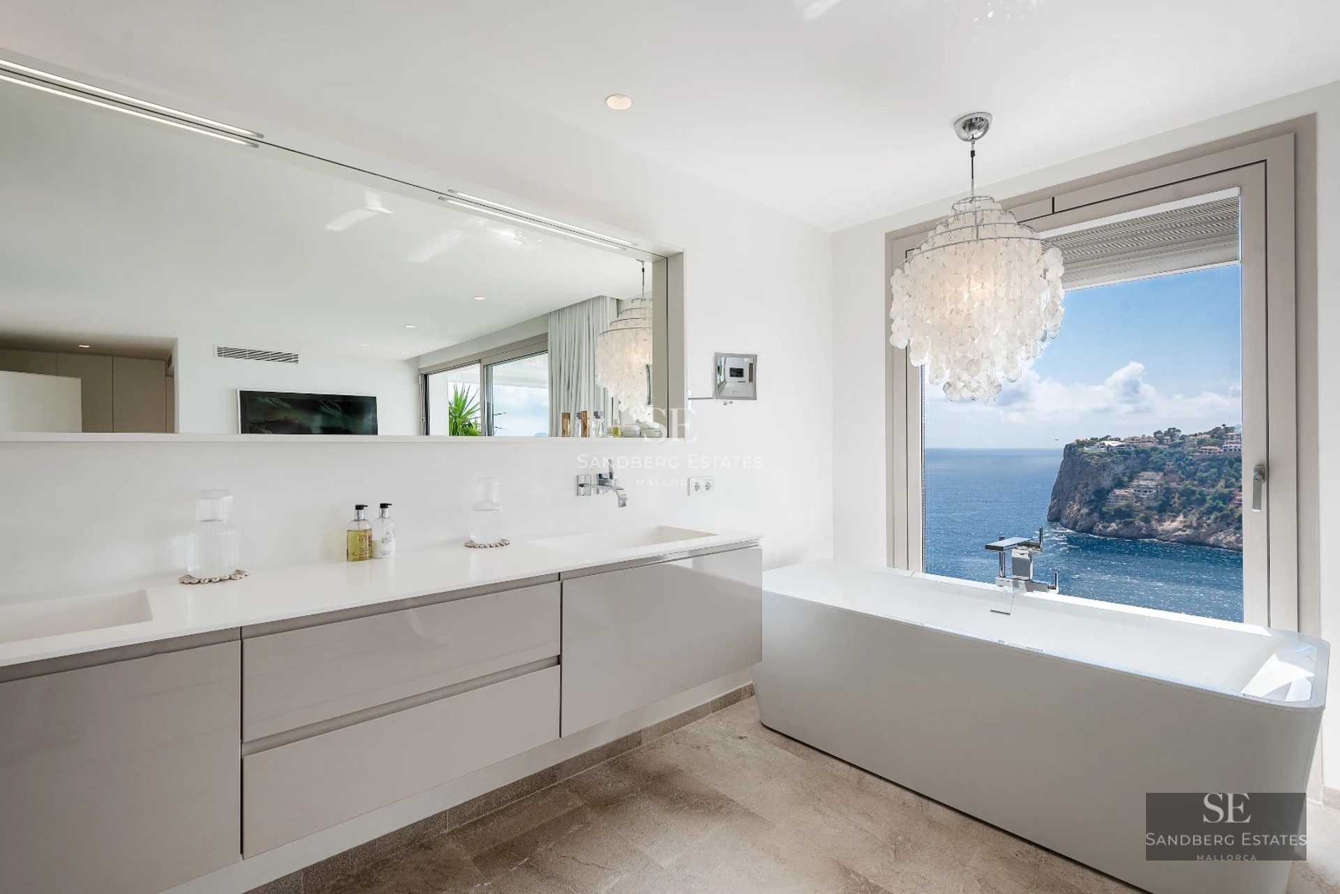 Exterior view of a modern villa with a pool. Minimalist architecture, large windows, and manicured landscaping. Ambient lighting.