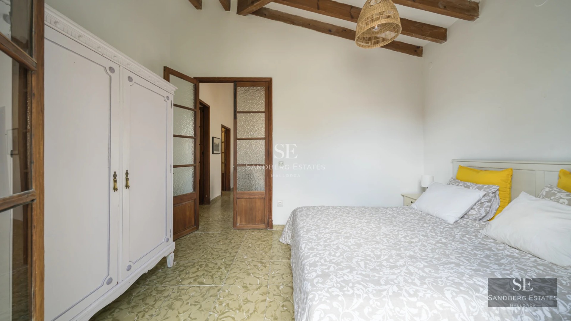 Spacious terrace with infinity pool, sun loungers, and panoramic views. Modern design with glass and wood. Abundant natural light.