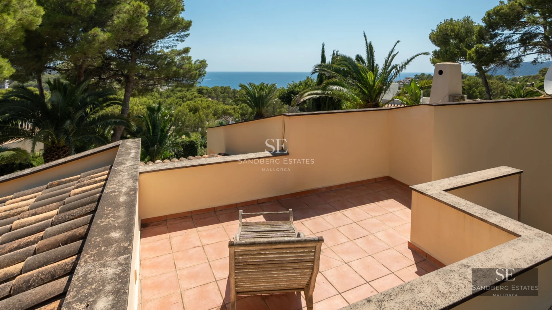 Expansive terrace with infinity pool. Modern architecture with clean lines and large windows. Minimalist design and panoramic views.