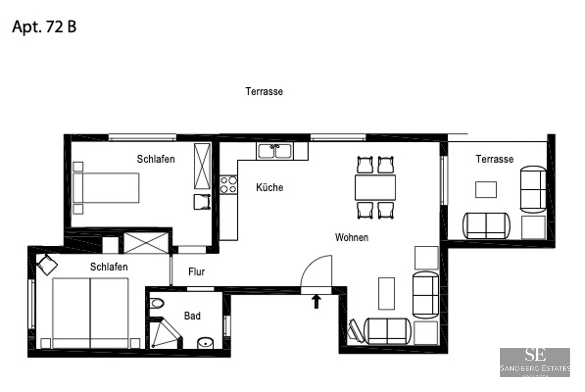 View of a modern villa with a pool, surrounded by gardens and greenery. Contemporary design with large windows and spacious terraces.