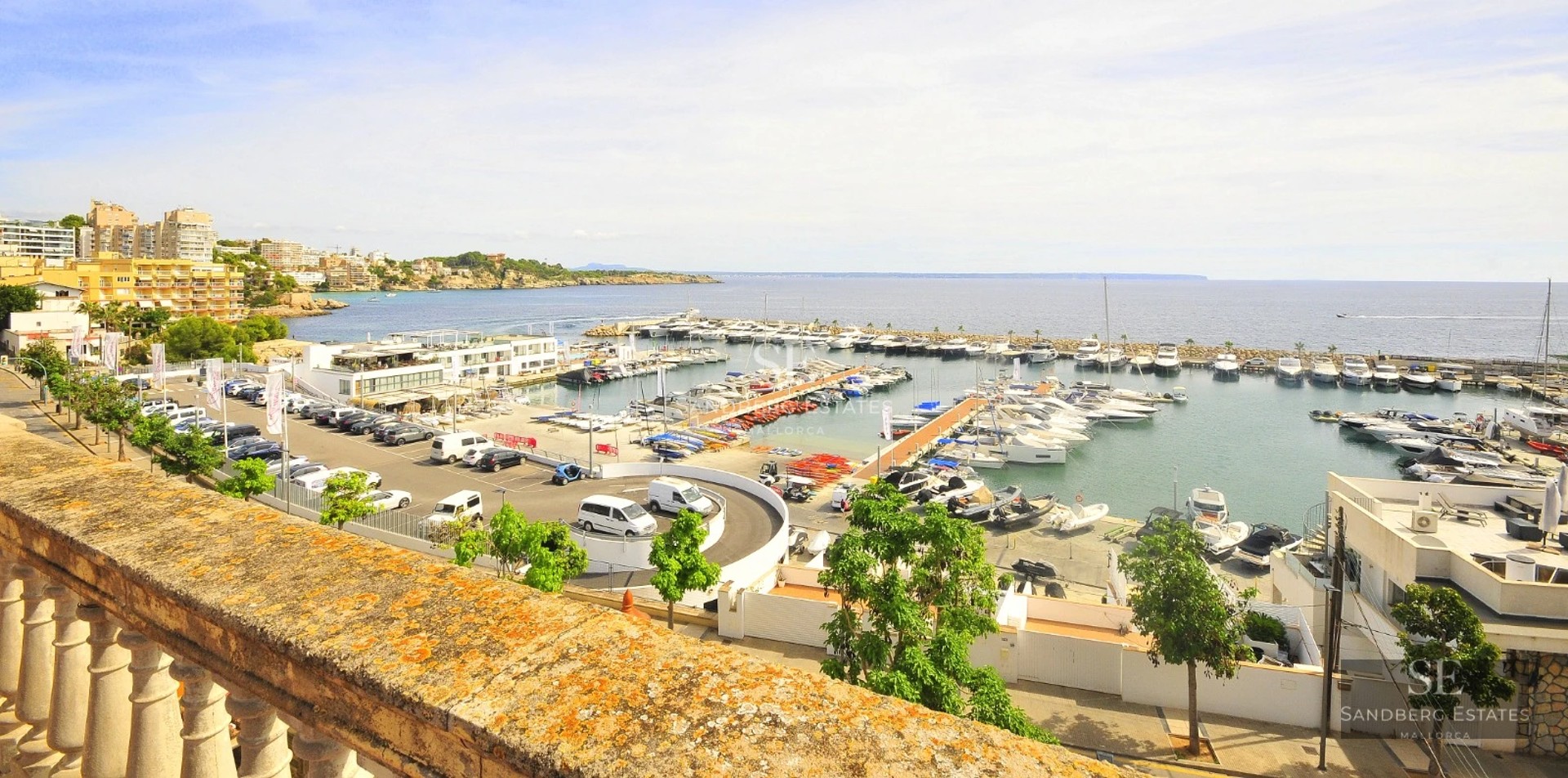 Spacious garden with pool, sun loungers, and seating area. Modern design, natural lighting, and neutral color palette.