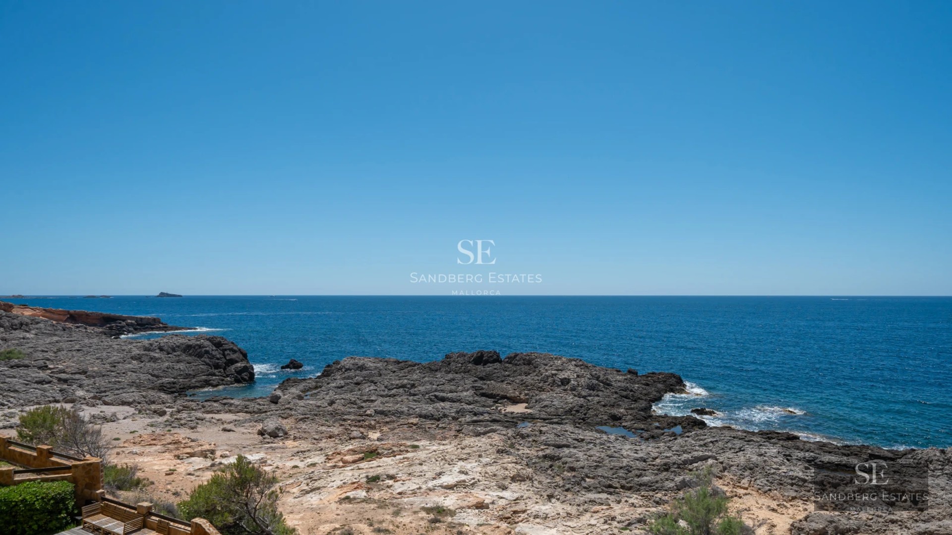 Exterior view of a modern villa featuring a reflecting pool, lush garden, and minimalist architecture. Soft ambient lighting.