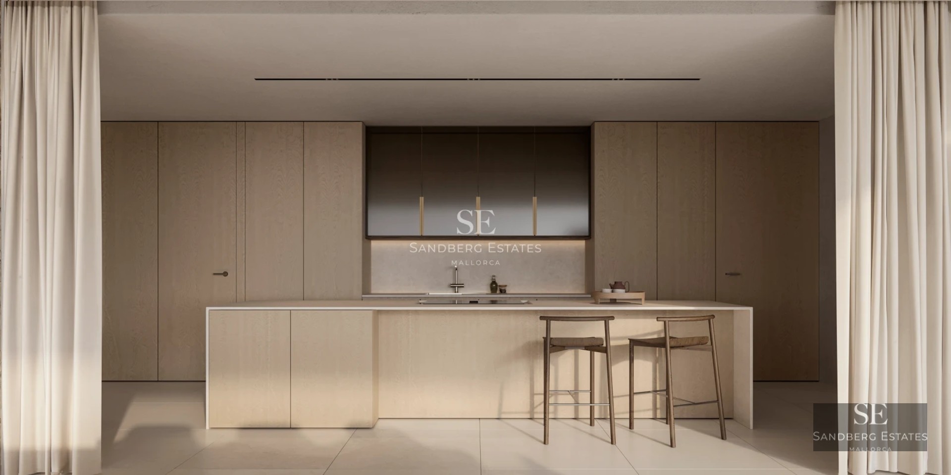 Modern exterior with infinity pool, sun loungers, and panoramic views. Elegant and minimalist design.