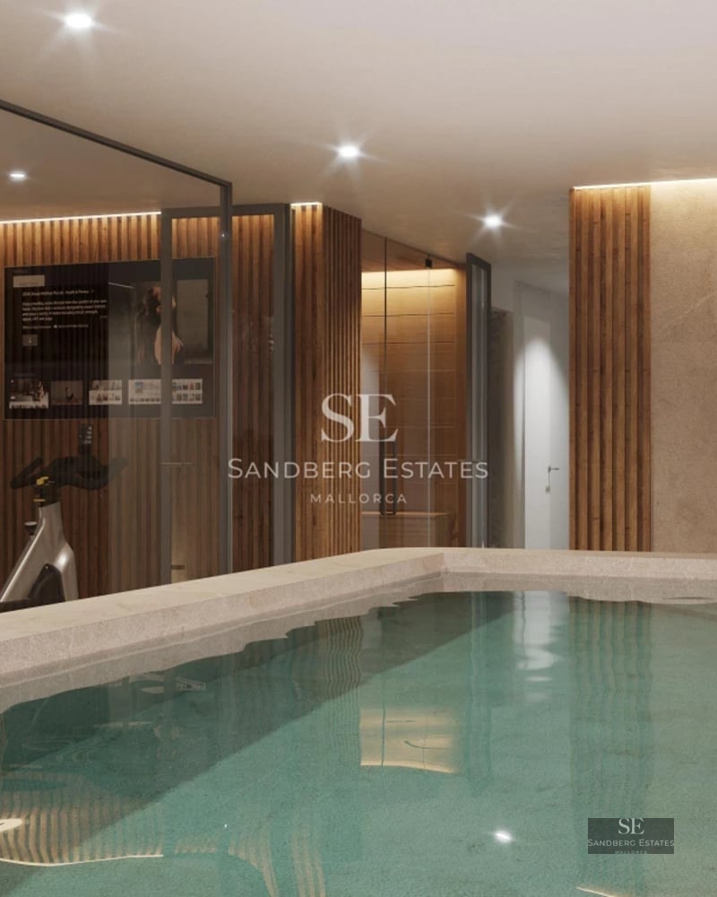 Exterior view of a modern villa featuring an infinity pool, garden, and minimalist design. Bright and elegant architecture.