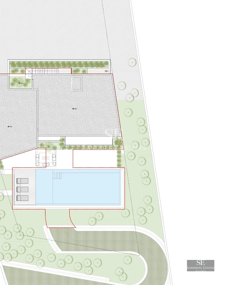 Bright living room featuring large windows, light wood floors, a modern fireplace, and panoramic sea views. Contemporary designer furniture.