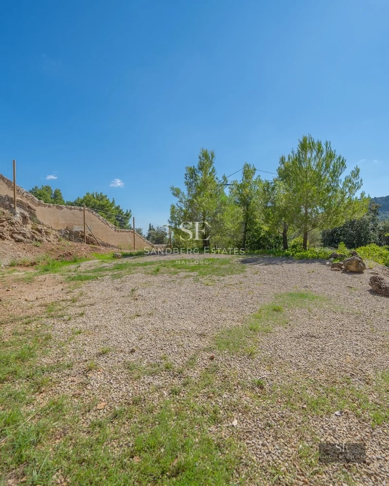 Exterior view of a modern villa featuring a reflecting pool. Large windows, minimalist terrace, and lush greenery.