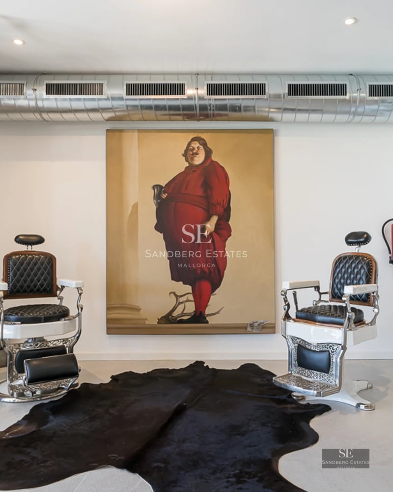 Panoramic view of a luxurious property featuring an infinity pool, expansive terraces, and lush gardens. Modern and elegant architectural design.