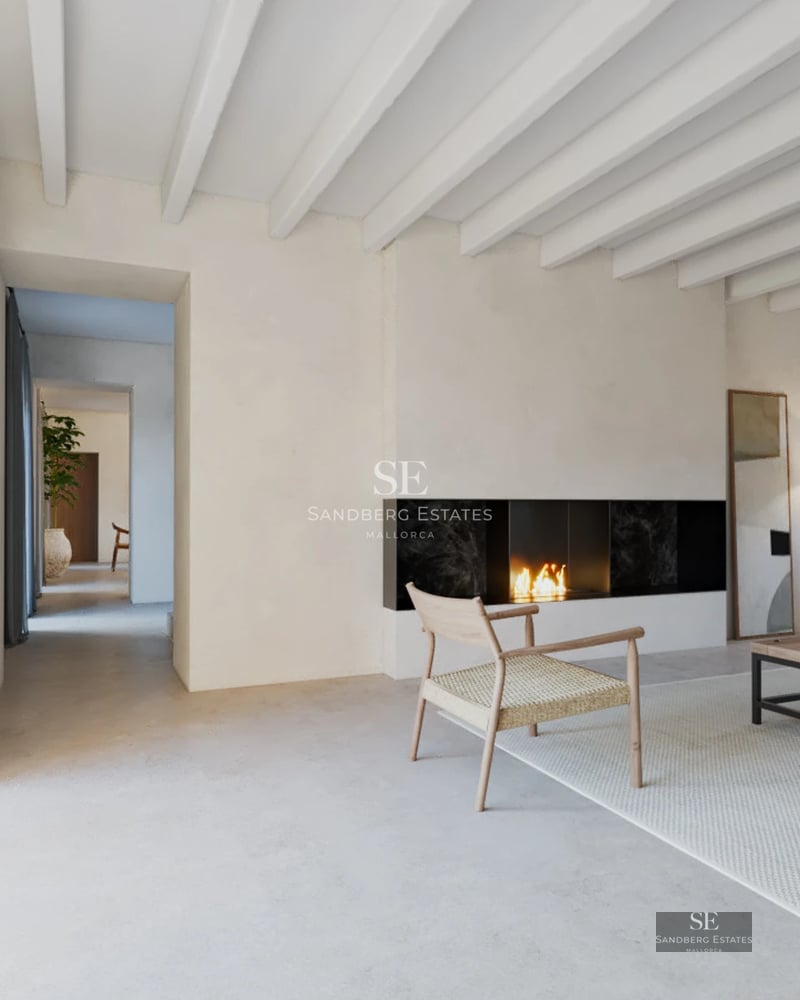 Spacious balcony with sea view, modern furniture, glass railing and light tile flooring. Bright and elegant outdoor space.