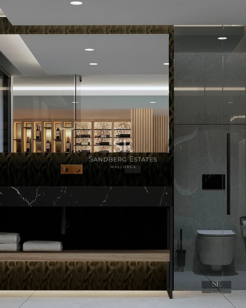 Spacious, bright living room with floor-to-ceiling windows, light wood floors, and modern decor. Beige sofa and balcony access with a view.