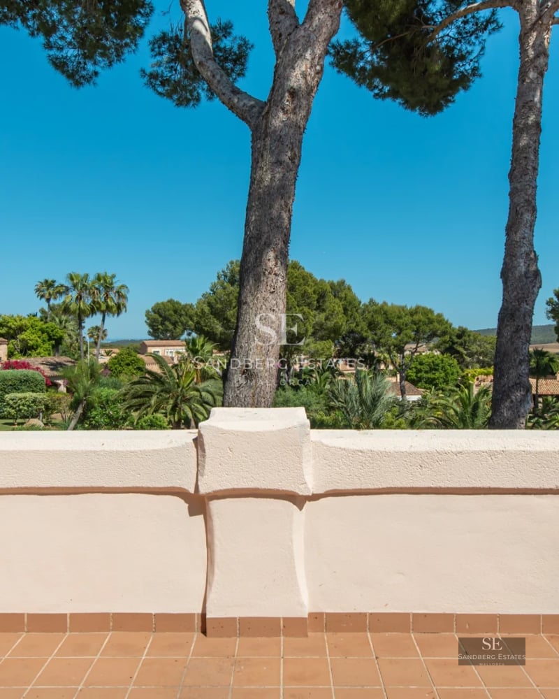 Exterior view of a modern house with reflecting pool. Minimalist architecture, large windows, and lush vegetation.