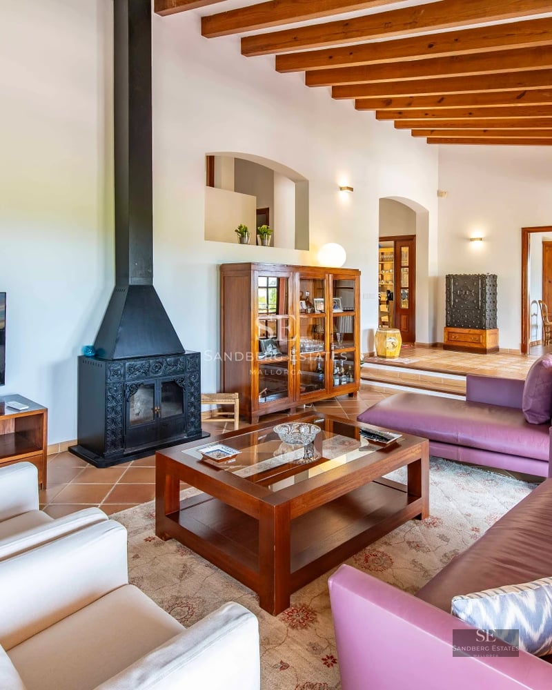 Bright interior image with pool. Large windows, reflecting pool, modern furniture, and minimalist design. Luxurious exterior.