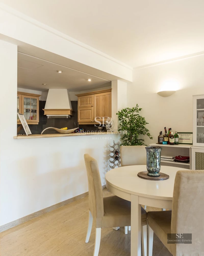 Exterior view of a modern villa with infinity pool, large garden, and minimalist architecture. Warm lighting and elegant design.