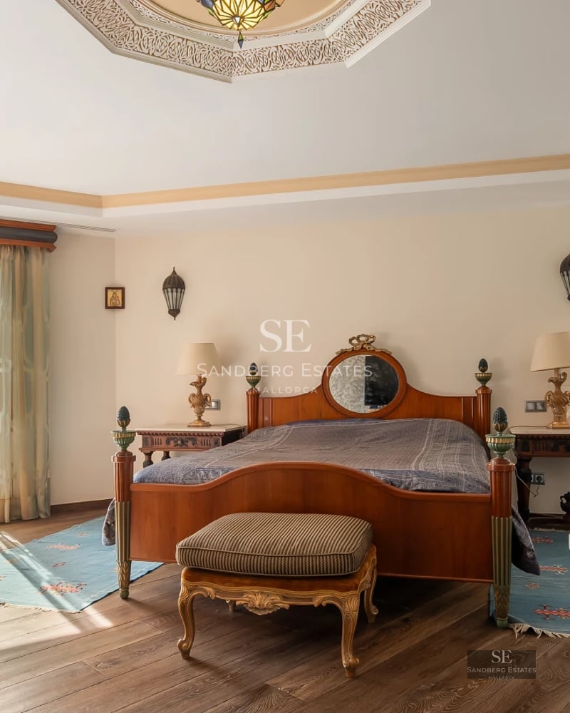 Exterior of modern villa with pool. Minimalist design, large windows, manicured landscaping. Ambient lighting and architectural details.