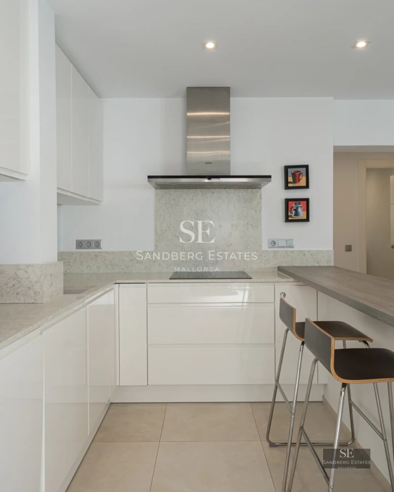 Spacious living room with panoramic windows, light wood floors, modern designer furniture, and abundant natural light.