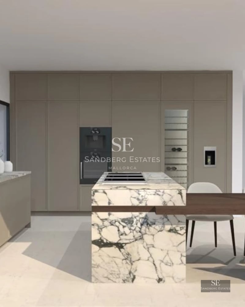 Spacious terrace featuring an infinity pool and panoramic views. Modern design, elegant outdoor furniture, and lush landscaping.