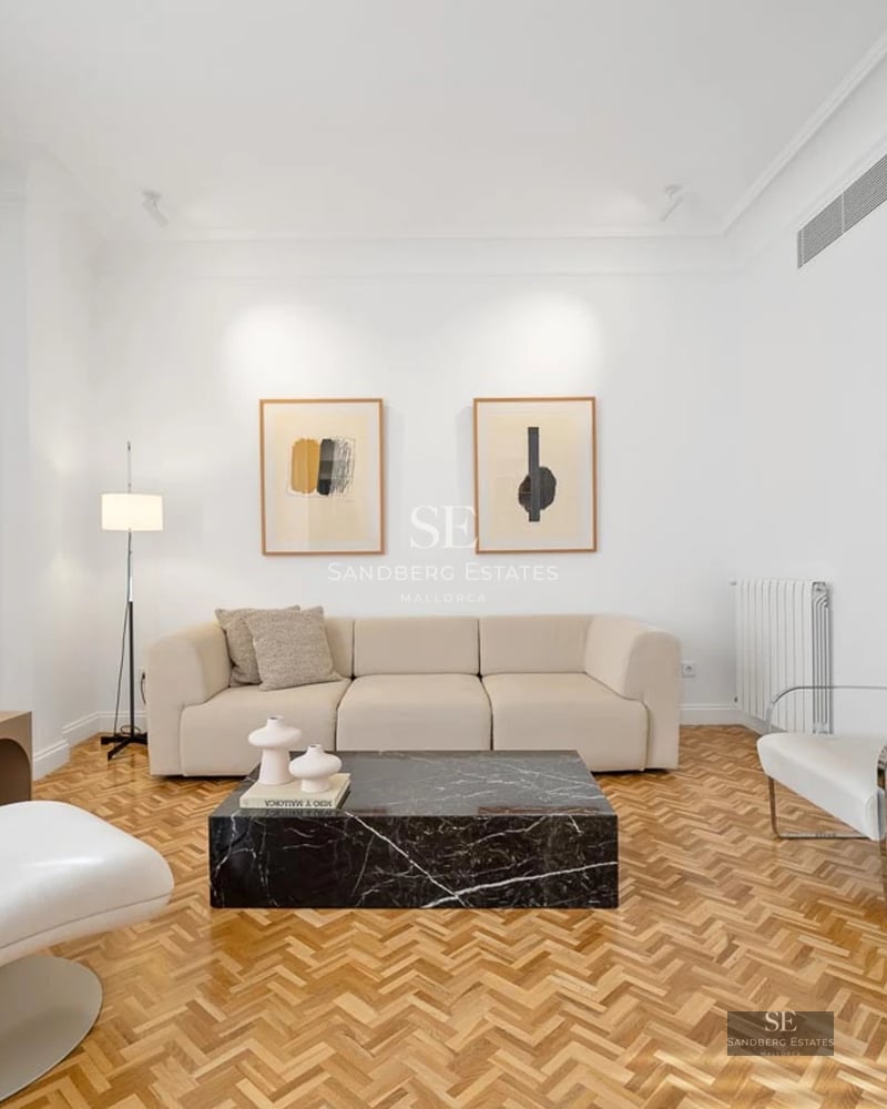 Modern facade with large windows, glass balcony, and pool. Minimalist architecture with high-quality finishes.