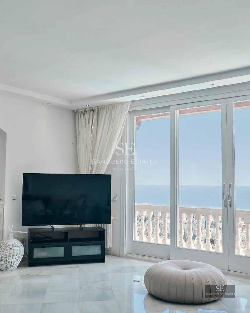 Pool view with infinity edge, sun deck with loungers, lush garden. Modern architecture and panoramic views.